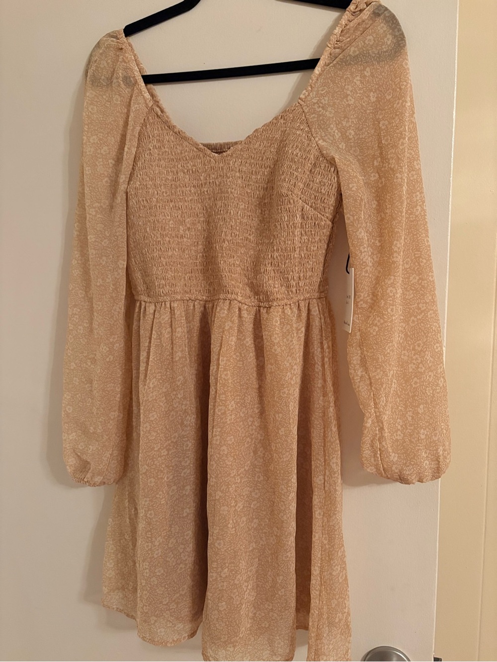 New with tags! Beige Long Sleeve Dress